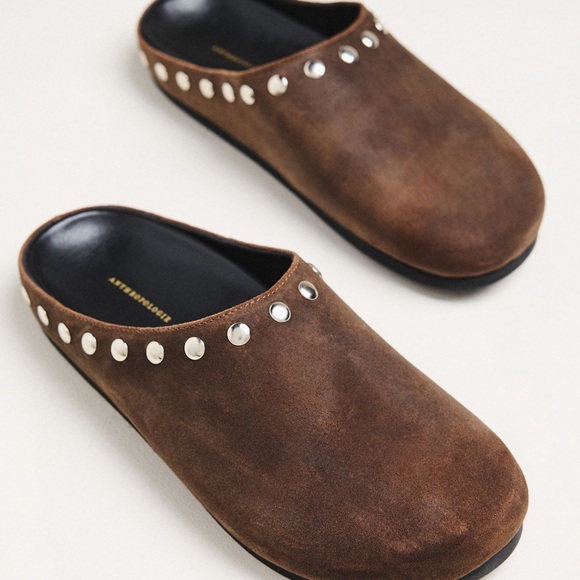 Anthropologie Shoes - Anthropologie Brown Suede Slip-On Mules